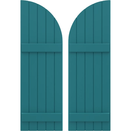 Ekena Millwork Americraft 5-Board (2 Batten) Wood Joined Board-n-Batten Shutters w/ Arch Top, ARW101BQ518X83ANH, PR ARW101BQ518X83ANH